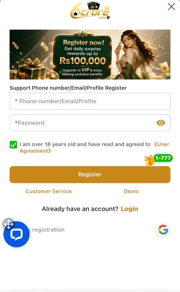 6crore.com registration

