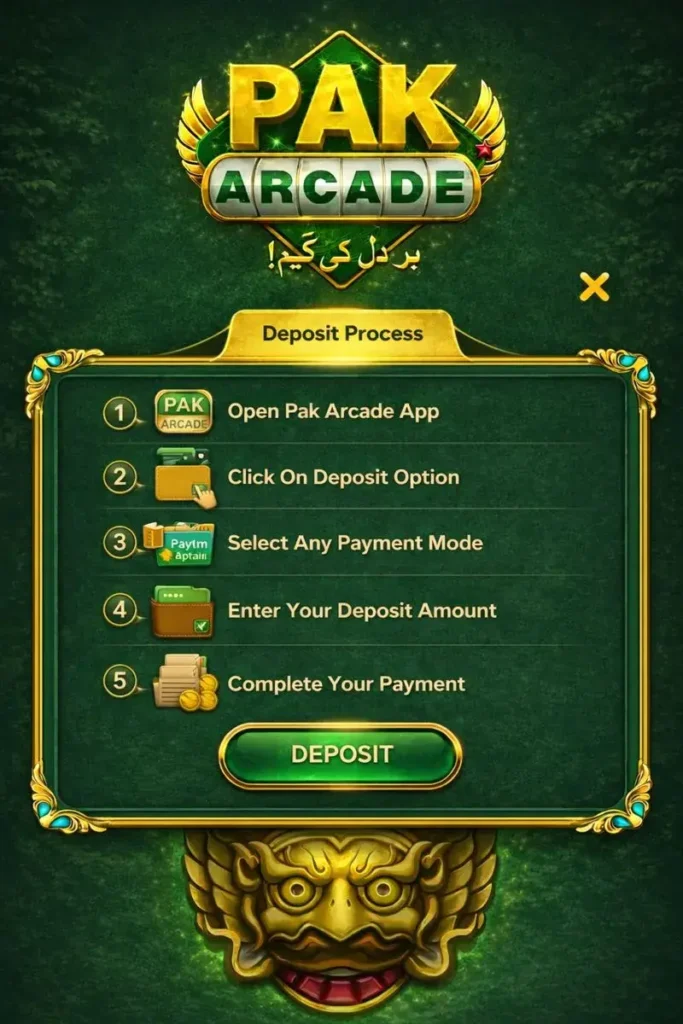 pak arcade deposit