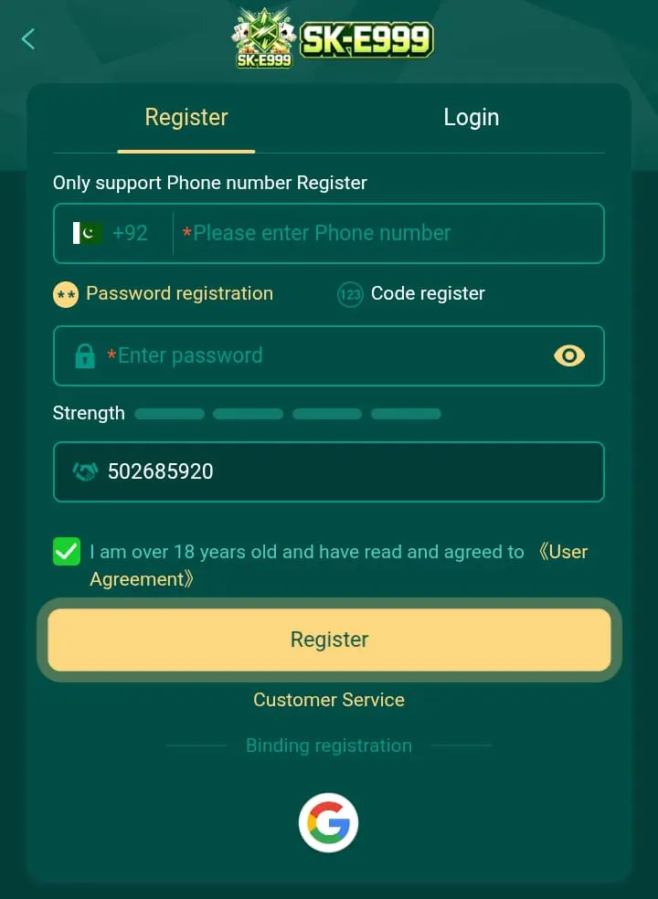 ske999 registration process