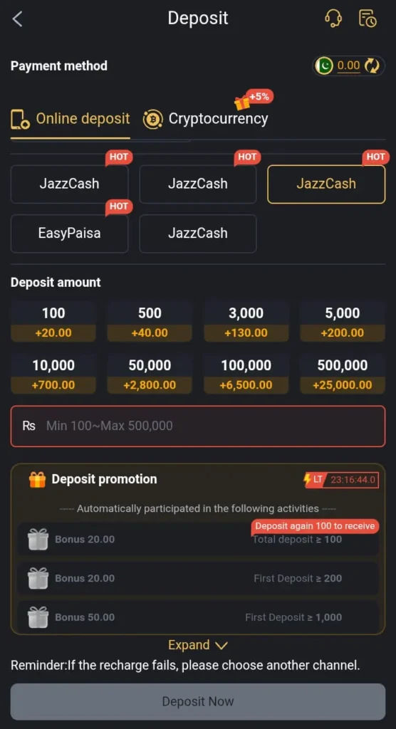 m999 deposit